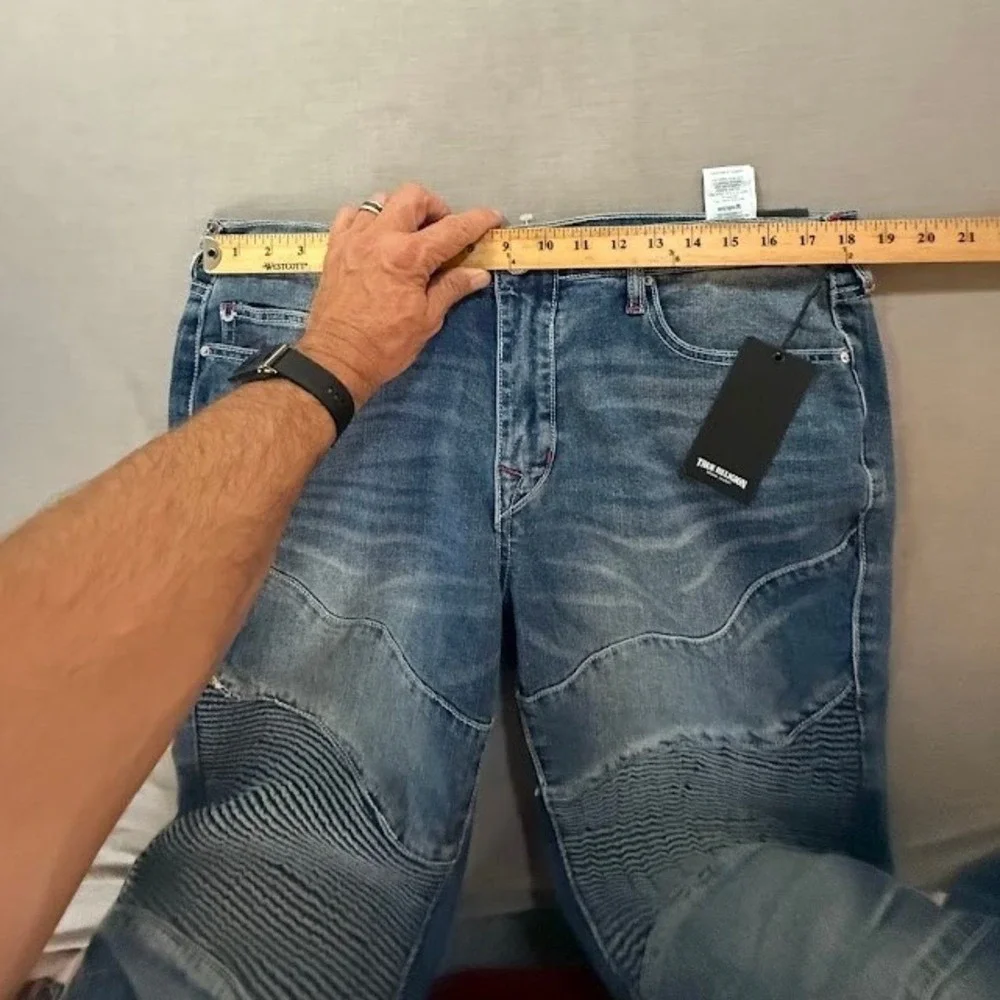 True Religion Rocco Moto Relaxed Skinny Jeans‎ Mens 36 X 31 M Speed Orchard Wash